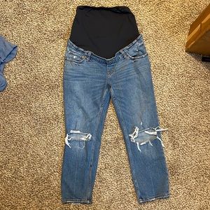 Abercrombie maternity jeans ankle straight distressed